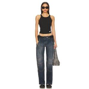 NWT EB DENIM Moto Jeans in Bella Notte Belted Size XS